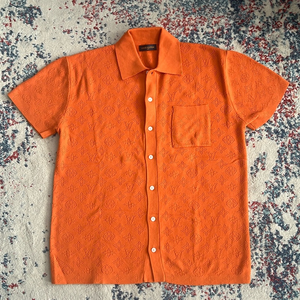 Louis Vuitton monogram pointelle short-sleeve cotton shirt